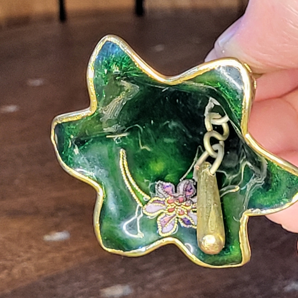 Floral Enamel Bell Ornament - Picture 7 of 15
